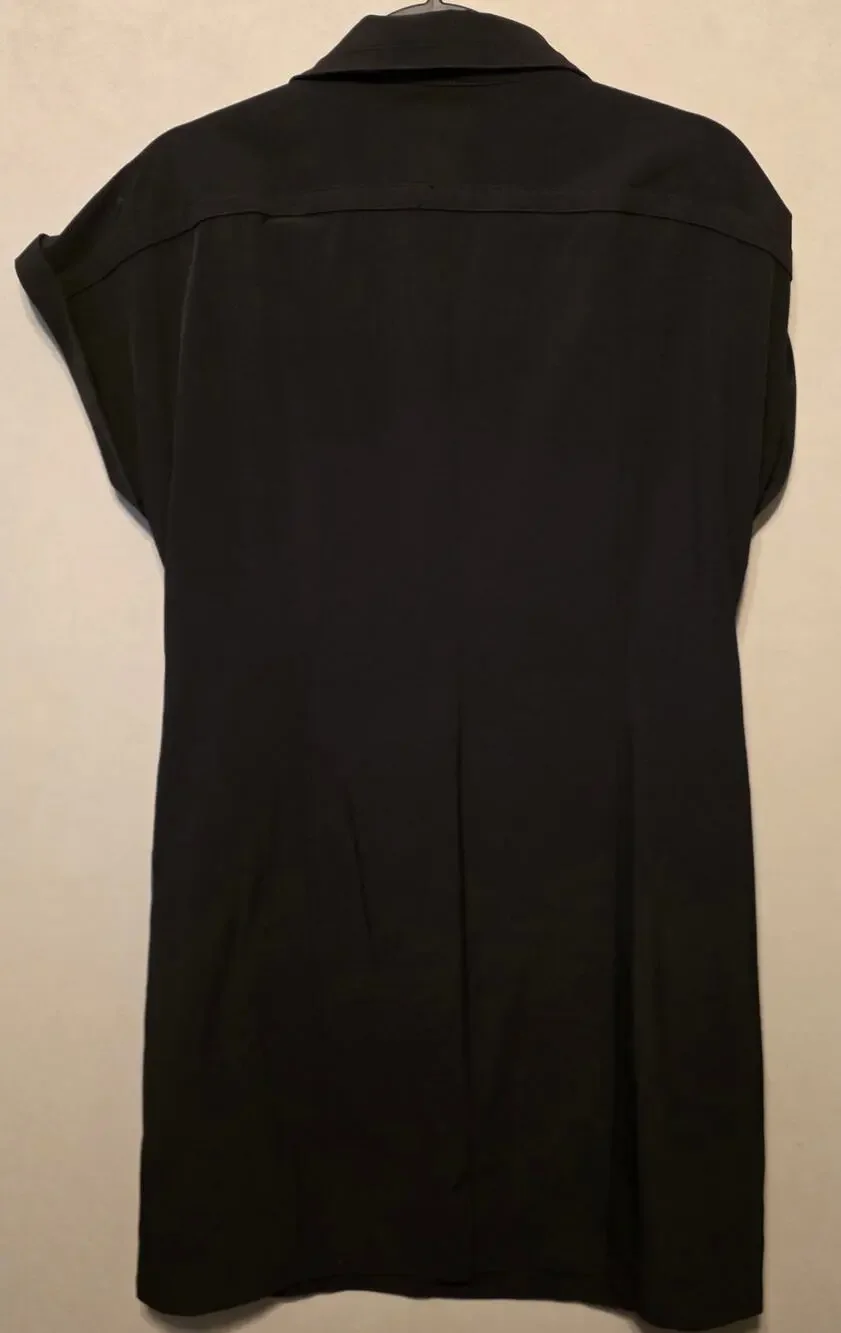 NWT Zenergy by Chico's Black Dress half-zip pockets collard size 2